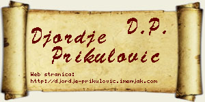 Đorđe Prikulović vizit kartica